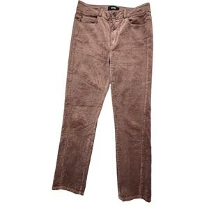 Paige Crushed Velvet Cindy Straight Twisted Seam Jeans Womens Size 27 Warm Suede